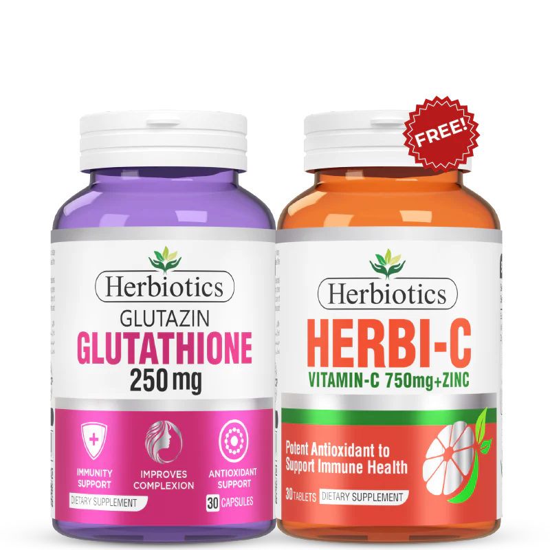Herbiotics Fair & Glow Bundle (2X Brighter Skin-Glutathione & Vitamin C in One Bundle)